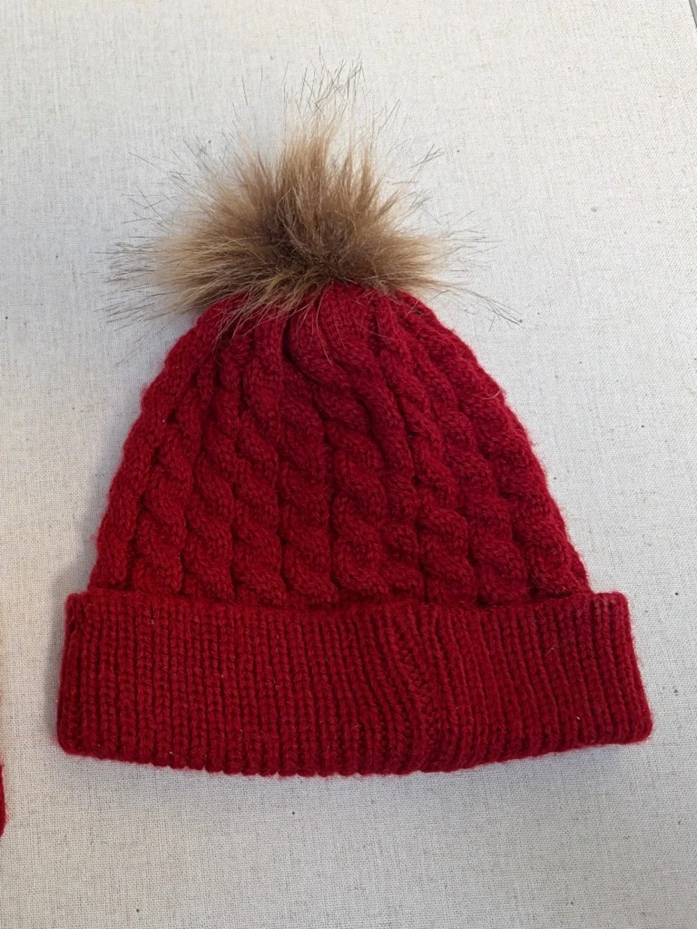 Holiday Tails Red Matching Knit Hats—Adult (OS) and Dog (L/XL)!